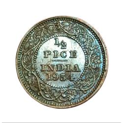 British India 1/2 PICE Year 1934 King GEORGE-V in High Grade.