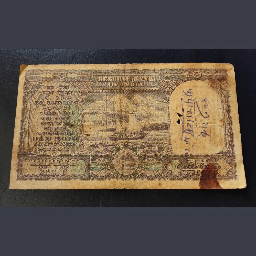 10.₹ FAFDA BIGGEST SIZE NOTES. signature P.C.Bhattachary EXCELLENT CONDITION. As ima - Image 2