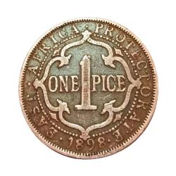 Alternative view of BRITISH COLONY EAST AFRICA 1 PICE Year 1898 "PROTECTORATE" VICTORIA **V. RARE** V. Collectable