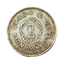 Alternative view of INDIA, BURMA & CEYLON 1 SOMERVILLE Cu/Ni TOKEN 🐘 Portrait **RARE** Highly Collectable