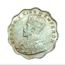Alternative view of British India ONE ANNA Cu/Ni Year 1919 King GEORGE-V **SCARE** High Collectable Grade