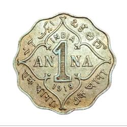 British India One Anna Cu/ni Year 1919 King George-vscare High Collectable Grade