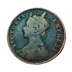 Alternative view of British India ONE QUARTER ANNA Year 1900 VICTORIA EMPRESS **SCARE** Collectable Grade