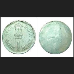 One Rupee Cu/Ni COMMEMORATIVE Issue UNIFACE Error **RARE** High Collectable Grade.