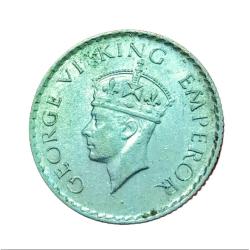 Alternative view of British India Silver 1/4 Rupee Year 1940 King GEORGE-VI in High Collectable Grade.