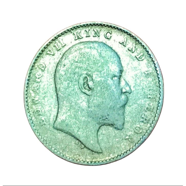 British India Silver 2 ANNA'S Year 1910 King EDWARD-VII in High Collectable Grade. - Image 2