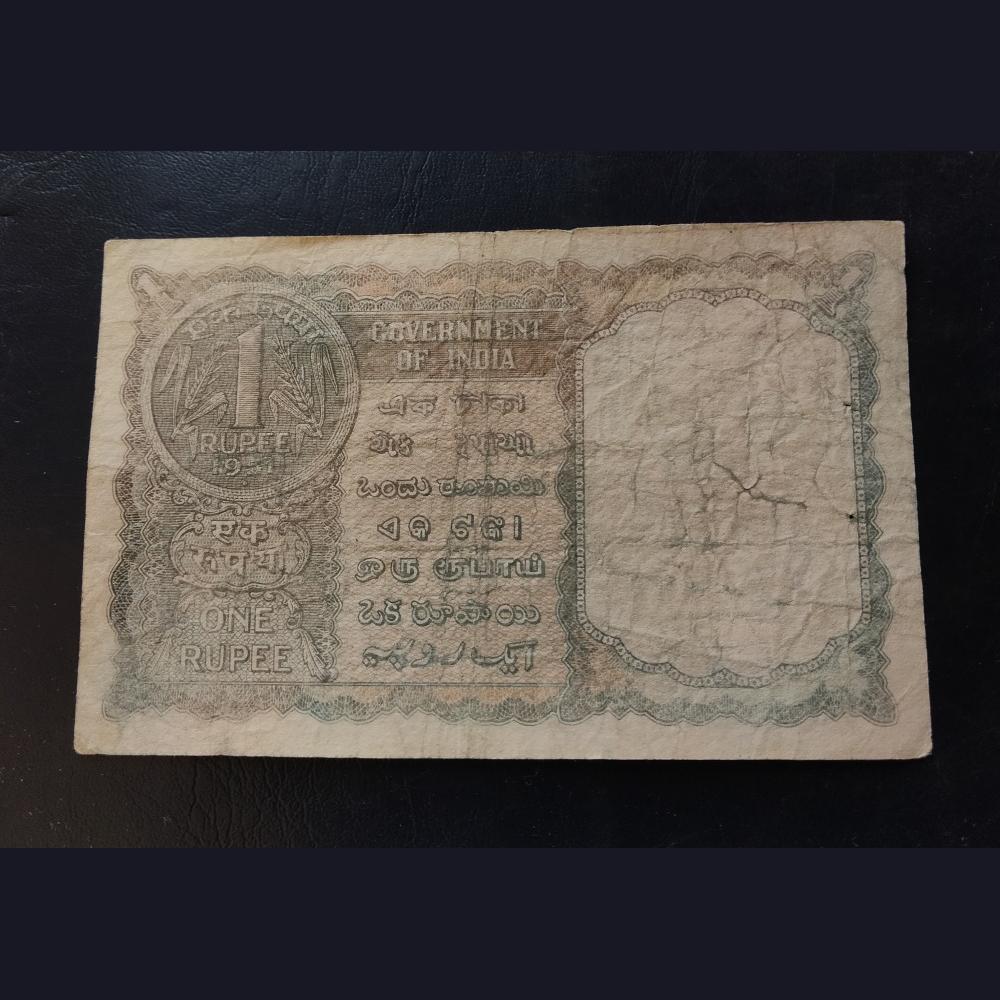 ₹1 3rd issue green color Gray green color signature KG ambegonkar Condition weak as IMAGES - Image 2