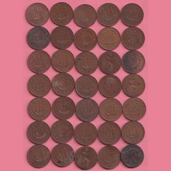 England 35 Different Half Penny George Six George Fifth and Elizabeth all Different Dates