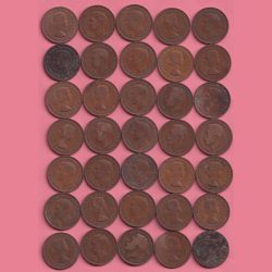 Alternative view of England 35 Different Half Penny George Six George Fifth and Elizabeth all Different Dates