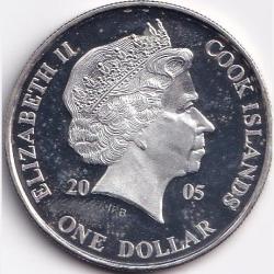 Alternative view of Cook Island One Dollar 2005 History Of Asia Puyi Last Empor Of China #S583