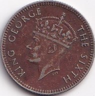 Alternative view of 1948 Malay 5 Cent George Six Coin #S570