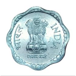 Alternative view of 10 Paisa Aluminium Year 1983 CALCUTTA Mint **SCARE** GEM UNC Grades.