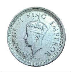 Alternative view of British India Silver 1/2 Rupee Year 1943 Bombay Mint King GEORGE-VI in Collectable Grade.