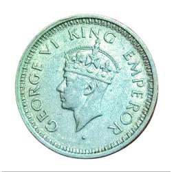 Alternative view of British India Silver 1/4 Rupee Year 1945 Bombay Mint King GEORGE-VI in Collectable Grade.