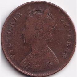 Alternative view of 1901 Victoria British India 1/4 Anna Top Condition Coin #S597