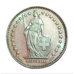 SWITZERLAND Cu/Ni 2 FRANCS Year 2008 "HELVETICA" B Mint Mark **SCARE** UNC Grade.