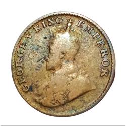Alternative view of British India ONE QUARTER ANNA Year 1927 King GEORGE-V Bombay Mint in Collectable Grade.