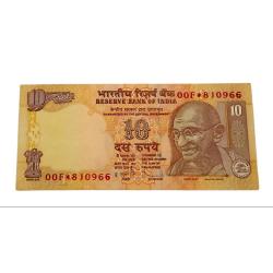 10 Rupees D.SUBBARAO Year 2011 STAR ⭐ REPLACEMENT Issue SEMI-FANCY Number in Collectable Grade.