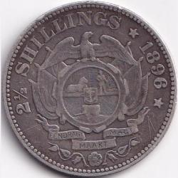 Alternative view of South African Republic 2½ Shillings Zuid Afrikaansche Republiek Johannes Paulus Kruger Silver #R16