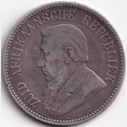 South African Republic 2½ Shillings Zuid Afrikaansche Republiek Johannes Paulus Kruger Silver #R16