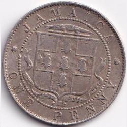 Alternative view of Jamaica 1 Penny - George V Copper-nickel Weight 9.2 g Very Rare Coin #S739