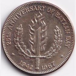 Philippines 1 Peso Bataan Day (1942-1967) Silver Commemorative issue Silver Weight 26g #R13