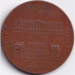 Alternative view of United Kingdom Royal Mint - Trial Die 1952 Big size copper coin token #R20