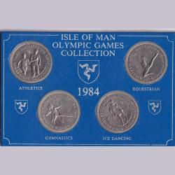 Isle of Man 1984 Olympic Games collection 4 Coin Gem unc Crown size