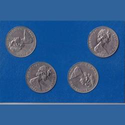 Alternative view of Isle of Man 1984 Olympic Games collection 4 Coin Gem unc Crown size