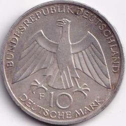 1972 Germany, Federal Republic of 10 Deutsche Mark Olympic Games in Munich Silver Weight 15. 5g #R68