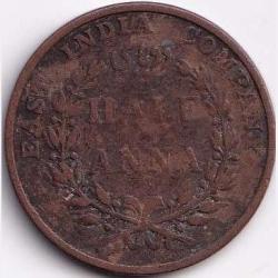 1835 India - British Anna - King William IV & Queen Victoria Weight 12.35 g Coin#R126