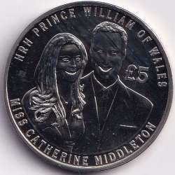 British Crown dependencies Jersey 5 Pounds - Elizabeth II The Royal Wedding 2011 Gem Unc 5 Pound