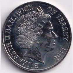 Alternative view of British Crown dependencies Jersey 5 Pounds - Elizabeth II The Royal Wedding 2011 Gem Unc 5 Pound