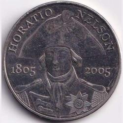 2005 United Kingdom 5 Pounds - Elizabeth II 4th portrait; Horatio Nelson Gem Unc Five Pound Coin