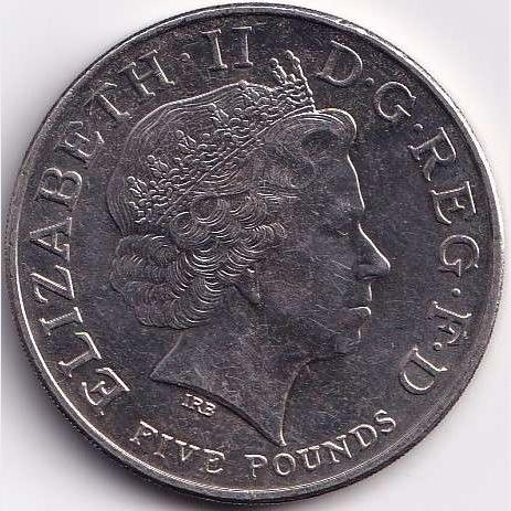 2005 United Kingdom 5 Pounds - Elizabeth II 4th portrait; Horatio Nelson Gem Unc Five Pound Coin - Image 2