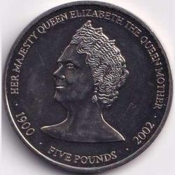 2002 British Crown dependencies Guernsey 5 Pounds - Elizabeth IIThe Gem Unc Coin