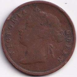 Alternative view of 1891 Straits Settlements 1 Cent - Victoria Rare Coin #R187