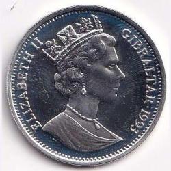 Alternative view of 1993 Gibraltar 14 ECUs - Elizabeth II Sir Winston Churchill Silver Gem Unc CoinWeight10 g #R200