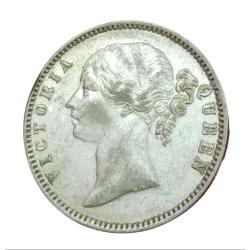 Alternative view of British India Silver Rupee 1840 "EAST INDIA COMPANY" Queen DIVIDED LEGEND **V. SCARE** AUNC Grade.