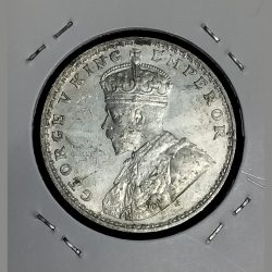 Alternative view of **EXTREMELY RARE**ONE RUPEE GEORGE V KING 1921 BOMBAY MINT GEM UNC