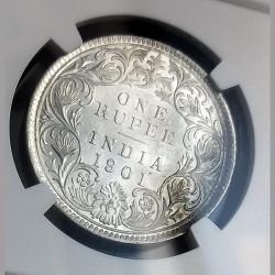 One Rupee 1901 VICTORIA EMPRESS MS 61 NGC GRADED WORLD NO.1 GRADING COMPANY