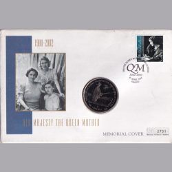 Gibraltar 1 Crown - Elizabeth II Queen Mother Trout Fishing 2002 Gem Unc With First Day Cover Mint