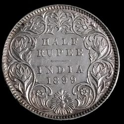 Half Rupee 1899 VICTORIA EMPRESS Calcutta Mint **RARE**