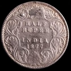 HALF RUPEE 1877 VICTORIA EMPRESS