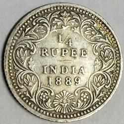 1/4 Rupees 1889 VICTORIA EMPRESS