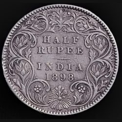 Half Rupee 1898 Victoria Empress Calcutta Mint