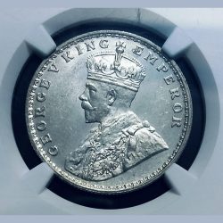 GEORGE V KING 1921 One Rupee NGC GRADED UNC DETAILS