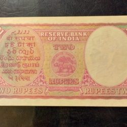 Alternative view of BRITISH INDIA 🇮🇳 2 rupee RARE VARIETY CD deshmukh signature KING👑👑👑 GEORGE Vl 💎 GEM UN