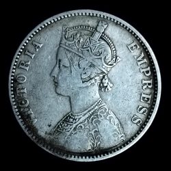 Alternative view of One Rupee 1881 VICTORIA EMPRESS RARE Coin Bombay Mint