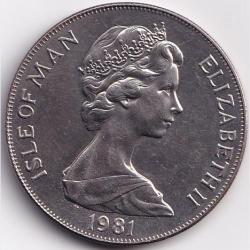 Alternative view of 1981 Isle of Man 1 Crown - Elizabeth II Sir Douglas Bader Commemorative issue Coin #B250